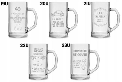 Duży kufel do piwa na prezent z grawerem 640ml logo tekst urodziny na Arena.pl