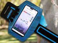 Sportowe ETUI na ramię do biegania na telefon REGULOWANA OPASKA NA RZEP+LED
