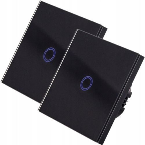 2x Dotykowy Szklany WŁĄCZNIK ŚWIATŁA LED SCHODOWY KRZYŻOWY LED Czarny na Arena.pl