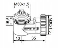 IMI adapter kątowy M30x1,5 do PURMO KERMI STELRAD