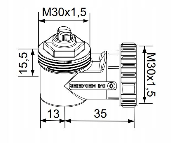 IMI adapter kątowy M30x1,5 do PURMO KERMI STELRAD zdjęcie 1