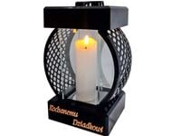 DZIADEK DZIADKOWI ZNICZ LAMPION KOŁO RTN GŁADKI CZARNY+ŚWIECA LED