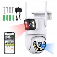HD KAMERA WIFI IP 1080P 8MP PODWÓJNY OBIEKTYW WODOODPORNY BIAŁY