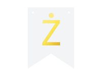 Baner DIY, 16 cm, biały, literka "Ż" [stwórz swój baner]