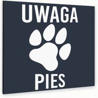 Tabliczka ALUMINIOWA UWAGA PIES Tablica ATRACYTOWA nierdzewna PIKTOGRAM