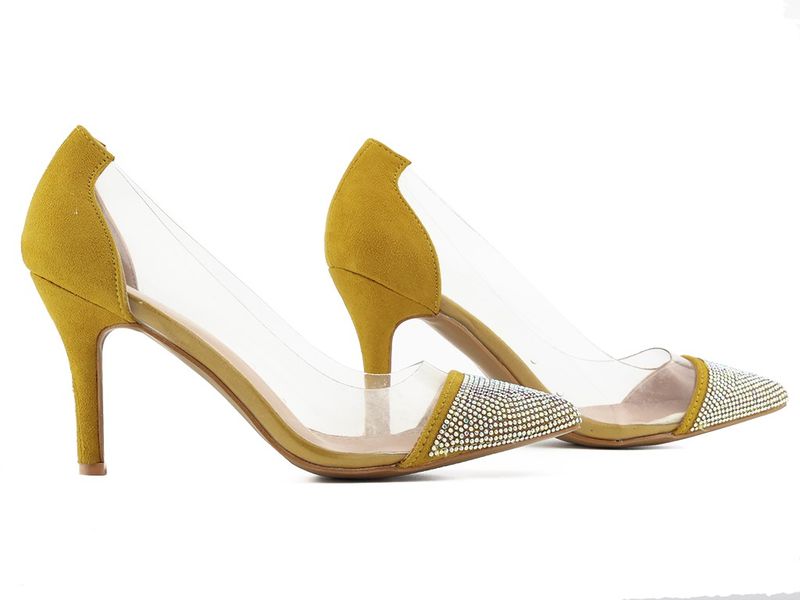 Szpilki damskie przeźroczyste z cyrkoniami 36 zdjęcie 4