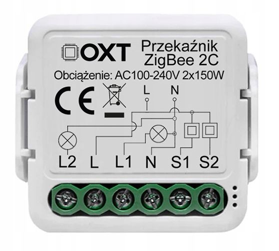 OXT Mini Przekaźnik 2 Obwody ZigBee TUYA 2x5A zdjęcie 1