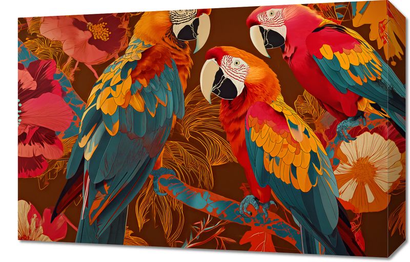 Obraz 60x40cm Kolorowe Ary zdjęcie 1