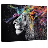 OBRAZ DO SYPIALNI SALONU KUCHNI ABSTRAKCJA LEW NA PŁÓTNIE ŚCIANĘ 60x40