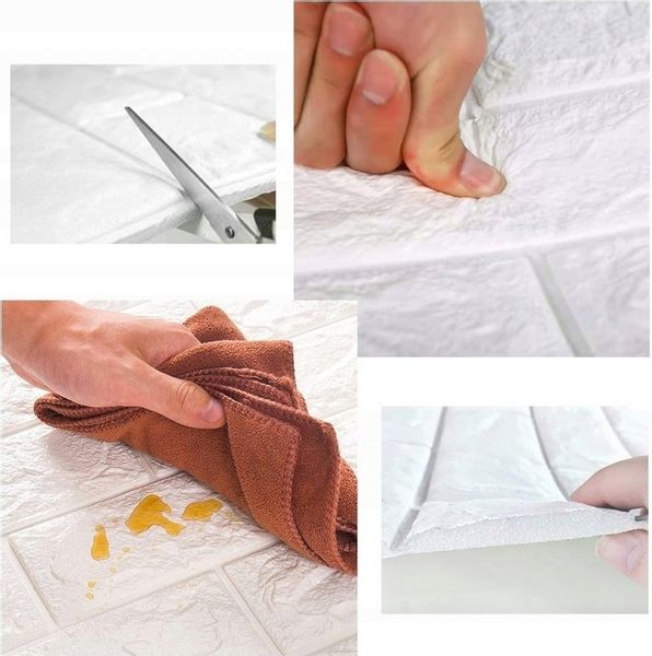 PANELE ŚCIENNE DO KUCHNI CEGŁA SAMOPRZYLEPNA ZESTAW 10 SZTUK ŁATWY MONTAŻ zdjęcie 8