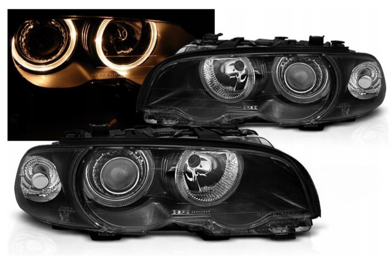 Lampy REFLEKTORY Do BMW E46 1999-2003 Rok COUPE CABRIO SOCZEWKI Ringi DEPO zdjęcie 2