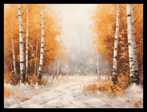 Plakat 40x30cm Jesienne Brzozy na Arena.pl
