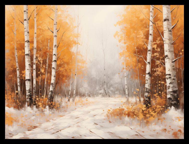 Plakat 40x30cm Jesienne Brzozy zdjęcie 2