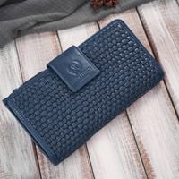 duży portfel damski granatowy handmade