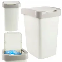 KOSZ NA ŚMIECI 18L ZAMYKANY POKRYWA PLASTIKOWY BIUROWY ŁAZIENKOWY KUCHENNY