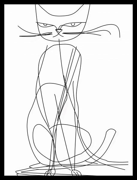 Plakat 30x40cm Kot Linijny zdjęcie 2