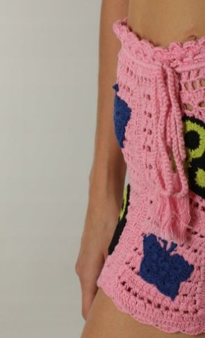 DZIEWCZYNY Szydełkowe szorty damskie RÓŻOWY r.34 na Arena.pl