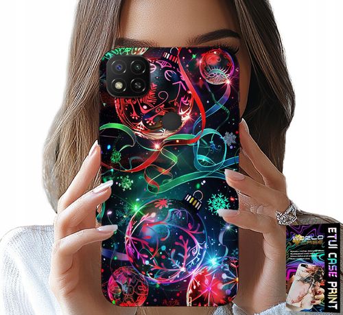 ETUI DO XIAOMI REDMI 9C - ŚWIĄTECZNE BOMBKI, CHOINKA, CASE + FOLIA na Arena.pl
