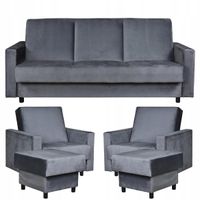 Zestaw mebli wypoczynkowy Alicja wersalka kanapa fotele pufy