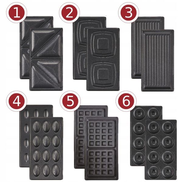 Toster Opiekacz do orzeszków tostów Gofrownica sandwich 6w1 1000W LOVIO zdjęcie 4