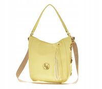 Laura Biaggi - torebka worek nity chwost żółty groszek mat KB180