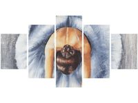 80CM 150CM OBRAZ 5 ELEM BŁĘKITNA BALETNICA ŚCIENNY