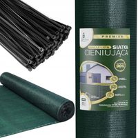 SIATKA CIENIUJĄCA MASKUJĄCA 90% OSŁONA MATA NA OGRODZENIE 1,5x10m UV+OPASKI