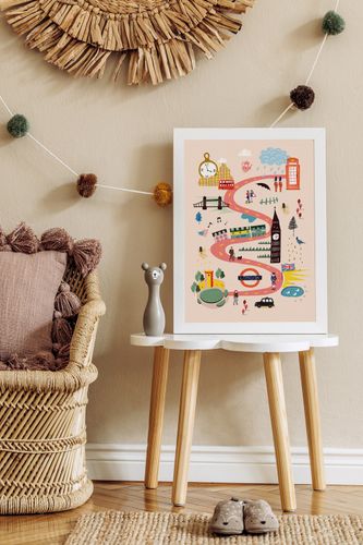 Plakat mapa mapy Londyn ilustracja 50x70 cm na Arena.pl