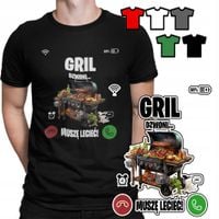 KOSZULKA T-SHIRT MĘSKI WZORY WYBÓR - GRILL KRÓL GRILLA BARBECUE - L