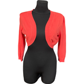 Kardigan Damski Długi Ciepły Sweter z Bawełny Luźny Czerwony Rozmiar M