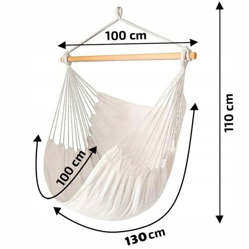 FOTEL WISZĄCY OGRODOWY BUJANY KOKON KRZESŁO BRAZYLIJSKIE HUŚTAWKA BOHO BEŻ na Arena.pl