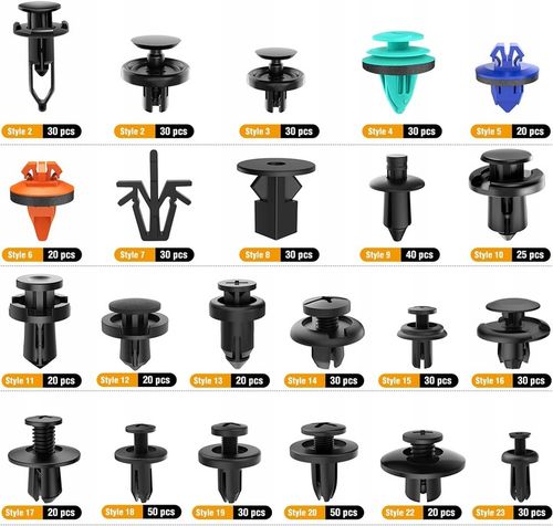 ZESTAW UNIWERSALNYCH SPINEK SAMOCHODOWYCH 635 SZT na Arena.pl