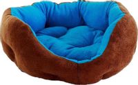 LEGOWISKO Z PODUSZKĄ DLA KOTA PSA 33x38cm brązowo-niebieskie