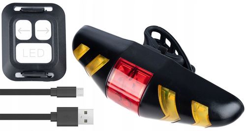 LAMPKA LED Tylna Rowerowa do Roweru Tył KIERUNKOWSKAZY Sterowana Pilotem na Arena.pl