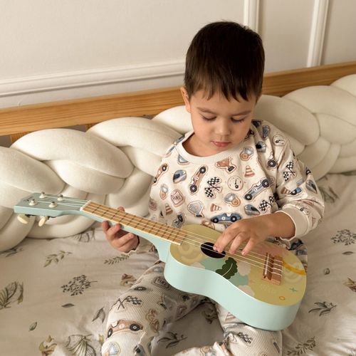 DLA DZIECI  DREWNIANE UKULELE  GITARA  NIEBIESKA na Arena.pl