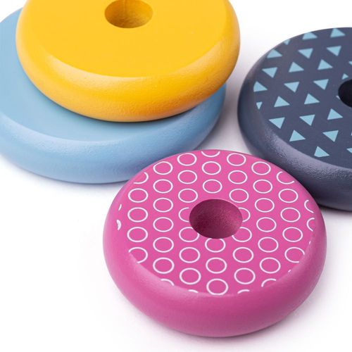 PIRAMIDKA drewniana pastelowy KRÓLICZEK 7 części na Arena.pl