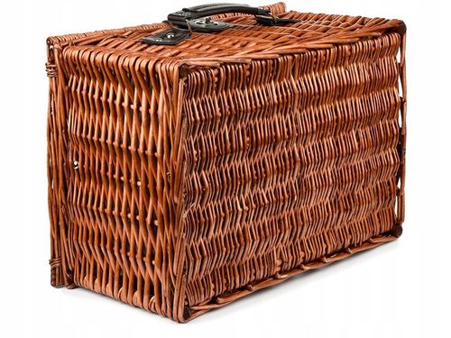 KOSZ PIKNIKOWY WIKLINOWY TALERZE SZTUĆCE 4 OSOBY na Arena.pl