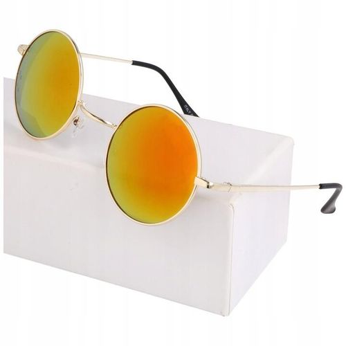 ZŁOTE LENONKI OKRĄGŁE Okulary PRZECIWSŁONECZNE na Arena.pl