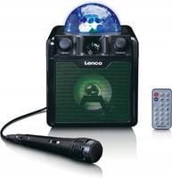 Głośnik do karaoke Lenco BTC-050BK Bluetooth, efekty świetlne, USB SD Pilot