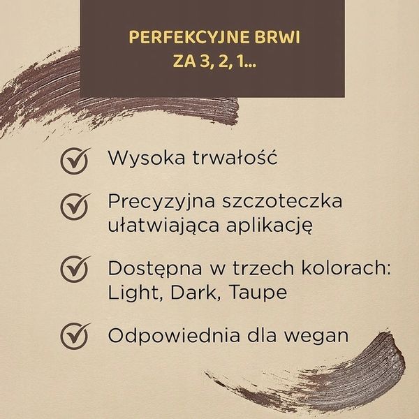 Eveline Mascara Do Brwi 05 Taupe Brow And Go! ze Szczoteczką zdjęcie 4