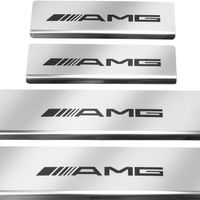 Listwa progowa MERCEDES E W213 AMG Stal nierdzewna 304 połysk z czarnymi li