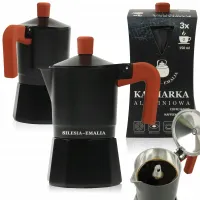 KAWIARKA ALUMINIOWA ZAPARZACZ DO KAWY KAFIETERKA WŁOSKA MOKA NA 3 KAWY