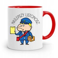 Kubek Czerwony Prezent Dla Listonosza Najlepszy Z Nadrukiem Ze Zdjęciem