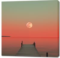 Obraz 100x100cm Księżyc nad Wodą