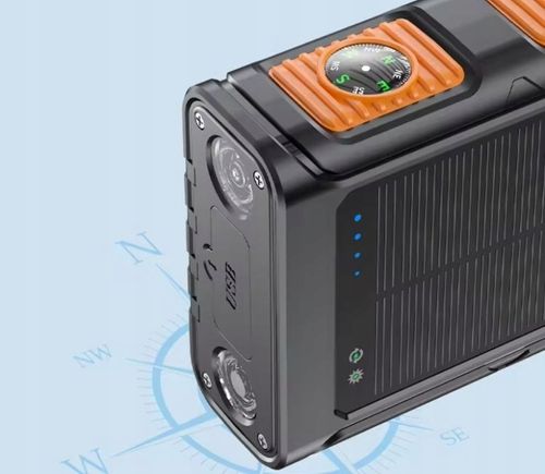 POWERBANK ŁADOWARKA SOLARNY INDUKCJA 36000mAh 8xUSB LATARKA 2x LED USB-C PD na Arena.pl