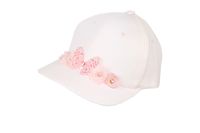Jamiks LILI czapka z daszkiem dla dziewczynki kwiaty różowa 50-52