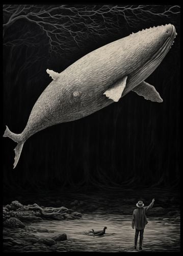 Plakat 64x90cm Biały Wieloryb na Arena.pl