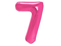 Balon foliowy "cyfra 7", ciemno różowa, 100 cm [balon na hel]