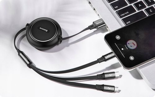 BASEUS MOCNY KABEL USB PRZEWÓD 3w1 do LIGHTNING MICRO TYP-C USB-C 3.5A 1.2M na Arena.pl