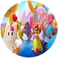 Opłatek na tort Fall Guys